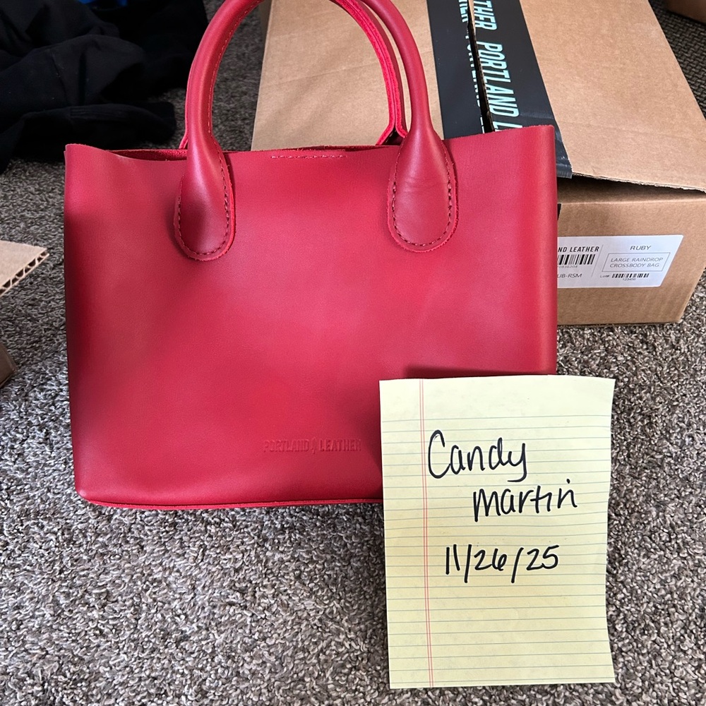 Portland Leather Cherry Red Tote